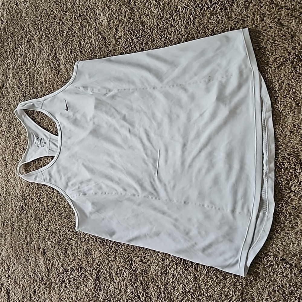 Nike white Dri-fit tank top, size XL